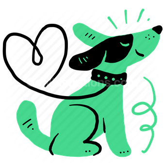 heart, puppy, dog, canine, animal, pet, collar